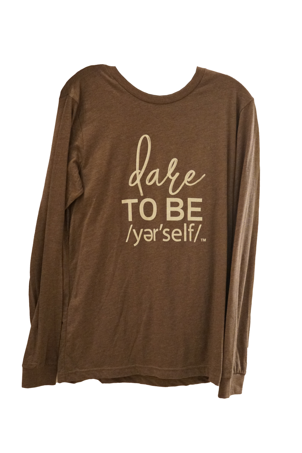 BROWN LONG SLEEVE TEE WITH DTB YER'SELF
