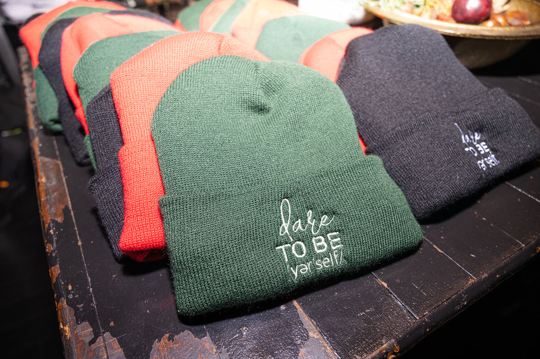 Dare to be /yer'self/ satin lined beanies