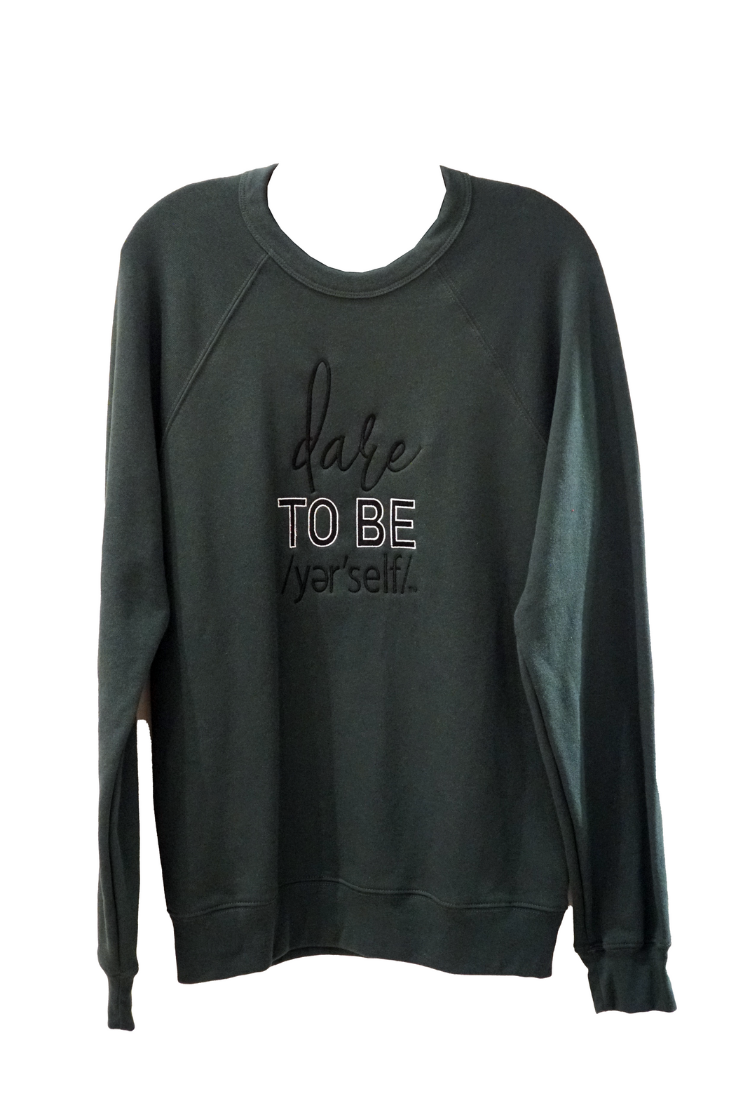 DARK GRAY CREWNECK WITH EMBROIDERED DTB YER'SELF